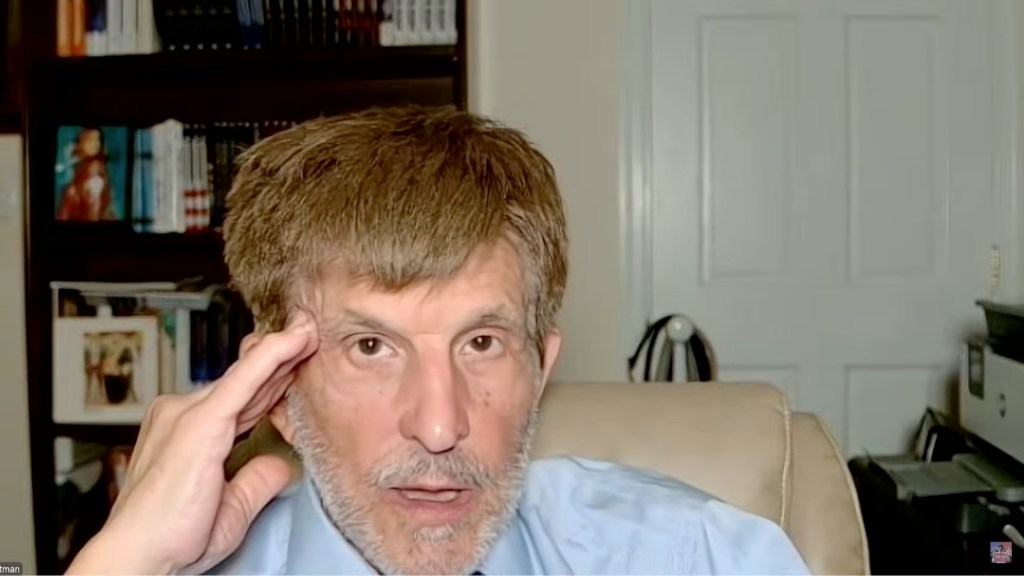 Allen Lichtman looking shocking during a live stream on election night