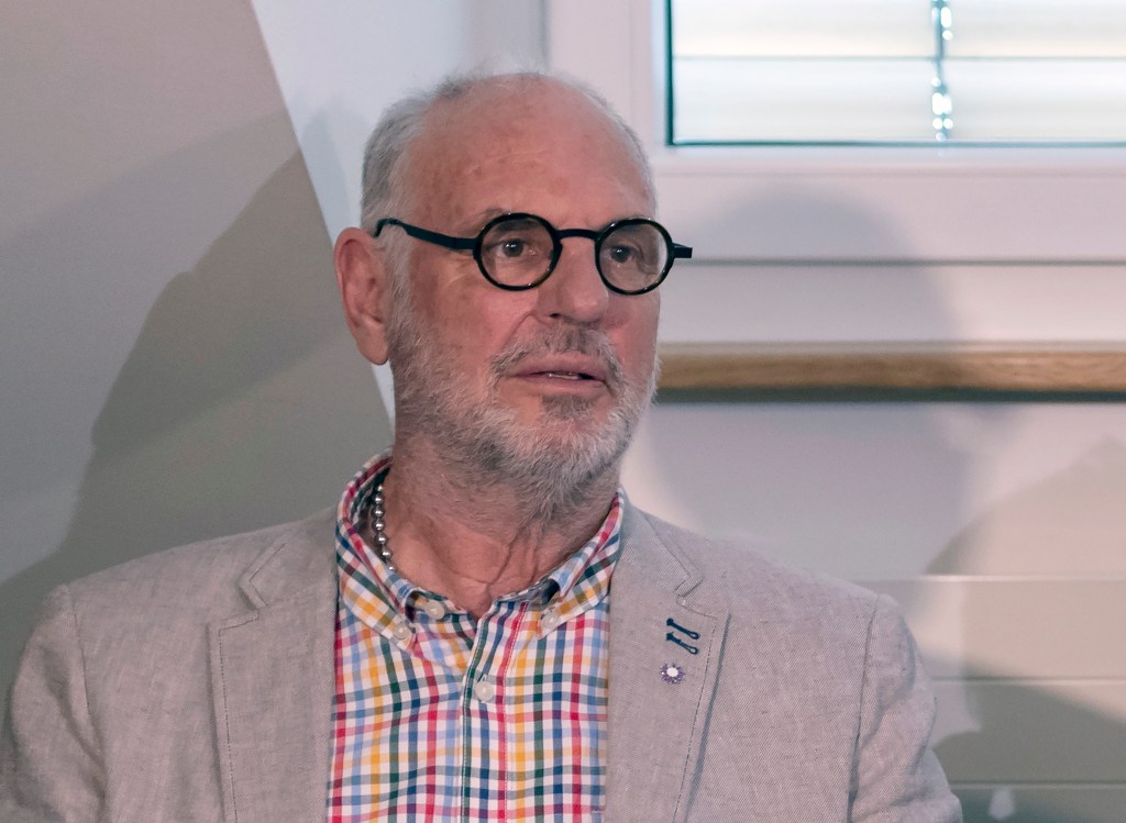 Philip Nitschke, founder and director of the pro-euthanasia group Exit International, attends a press conference in Basel, Switzerland, on May 9, 2018.