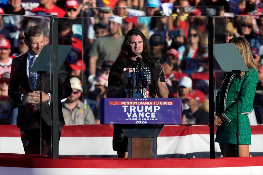 Scott Presler speaks at Trump's return rally to Butler