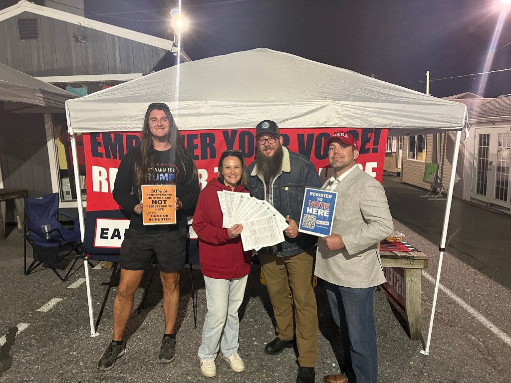 Scott Presler with people registering voters