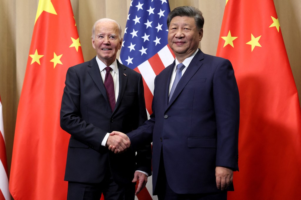 U.S. President Joe Biden meets with China's President Xi Jinping on the sidelines of the APEC Summit in Lima, Peru.