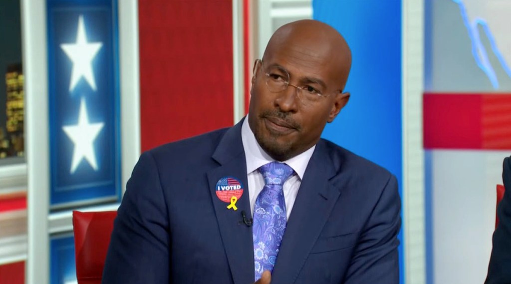 Van Jones on verge of tears on CNN late Tuesday night Nov. 5, 2024.