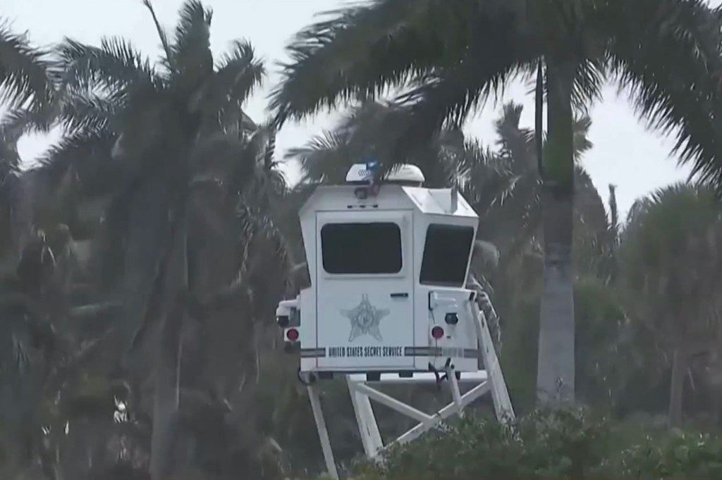 A security station at Mar-a-Lago.