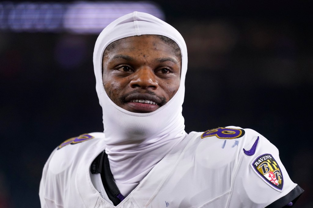 Baltimore Ravens quarterback Lamar Jackson walks off the field after an NFL football game against the Houston Texans, Wednesday, Dec. 25, 2024, in Houston.