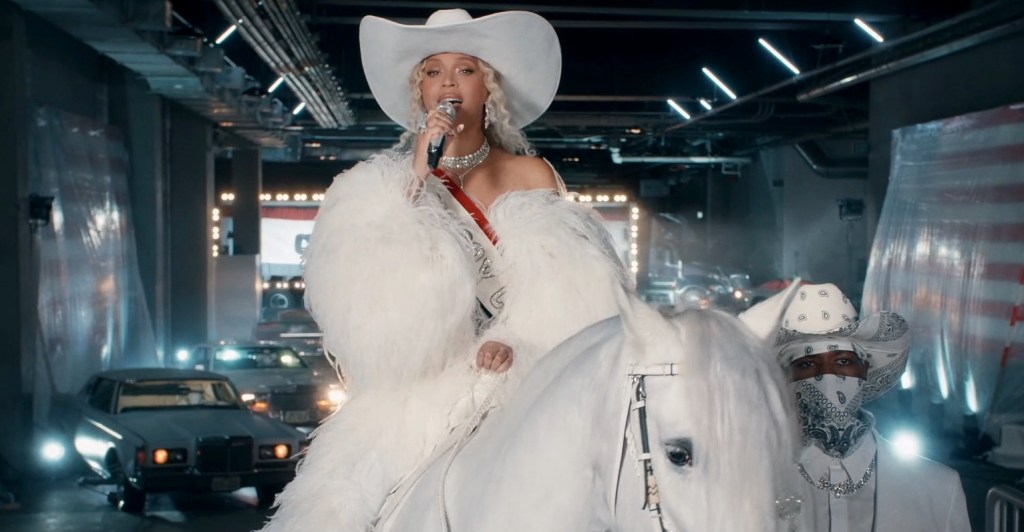 Beyonce performs during the halftime show on Christmas Day.