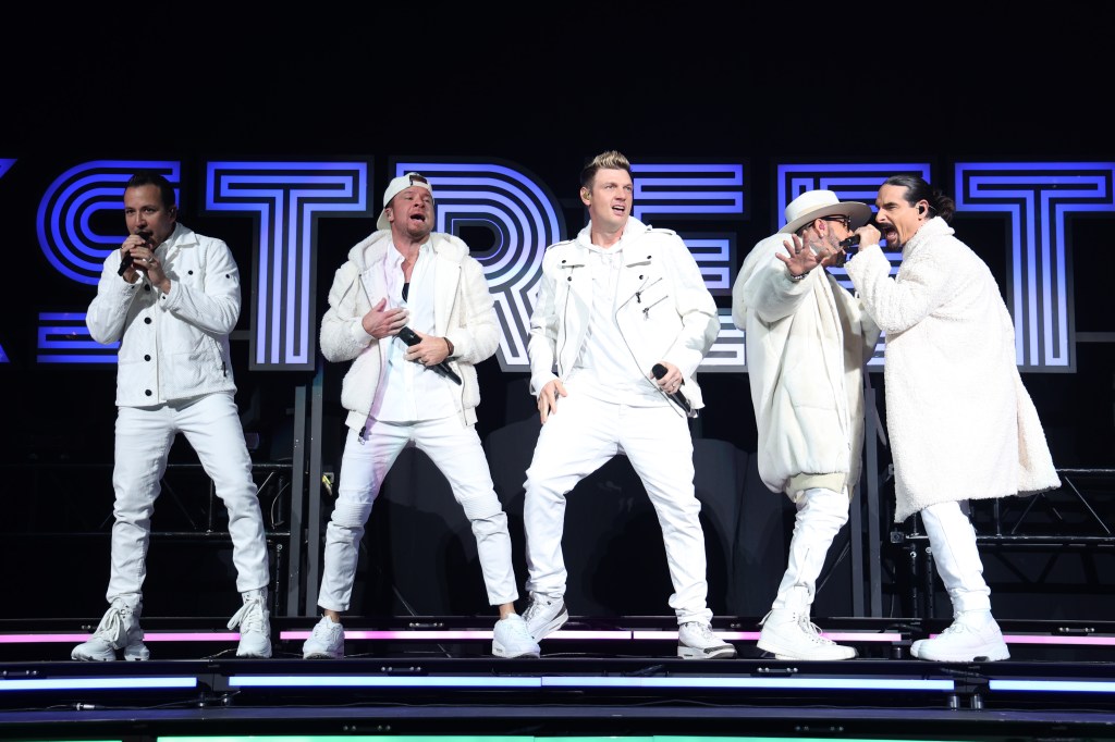 owie Dorough, Brian Littrell, Nick Carter, AJ McLean, and Kevin Richardson of Backstreet Boys perform onstage during iHeartRadio 93.3 FLZâ��s Jingle Ball 2022 Presented by Capital One at Amalie Arena on December 16, 2022 in Tampa, Florida.