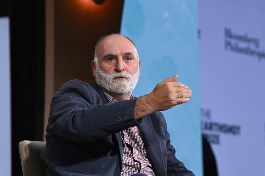 José Andrés, member of The Earthshot Prize Council, speaking at The Earthshot Prize Innovation Summit in New York City