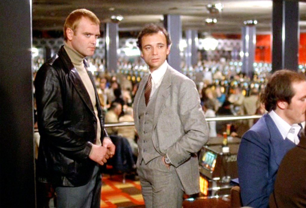 From left, Angus MacInnes (as Vinnie, a thug) and Moses Znaimer (as Felix) in "Atlantic City."