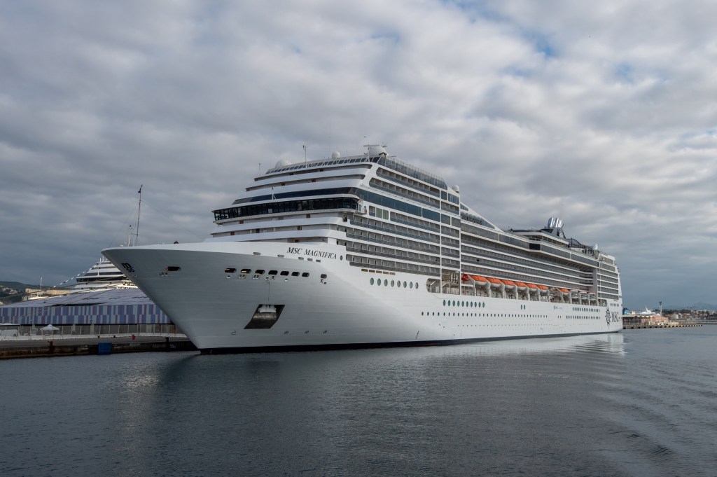 The MSC Magnifica cruise ship docked at the Port of Marseille terminal.