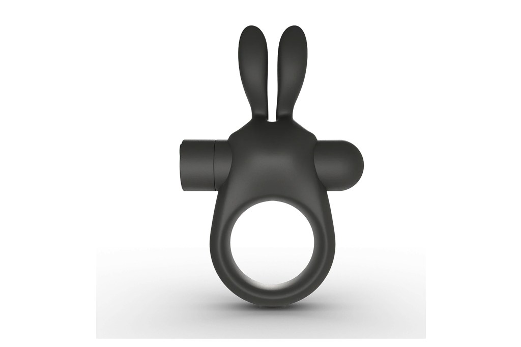 A black ring featuring bunny ears design