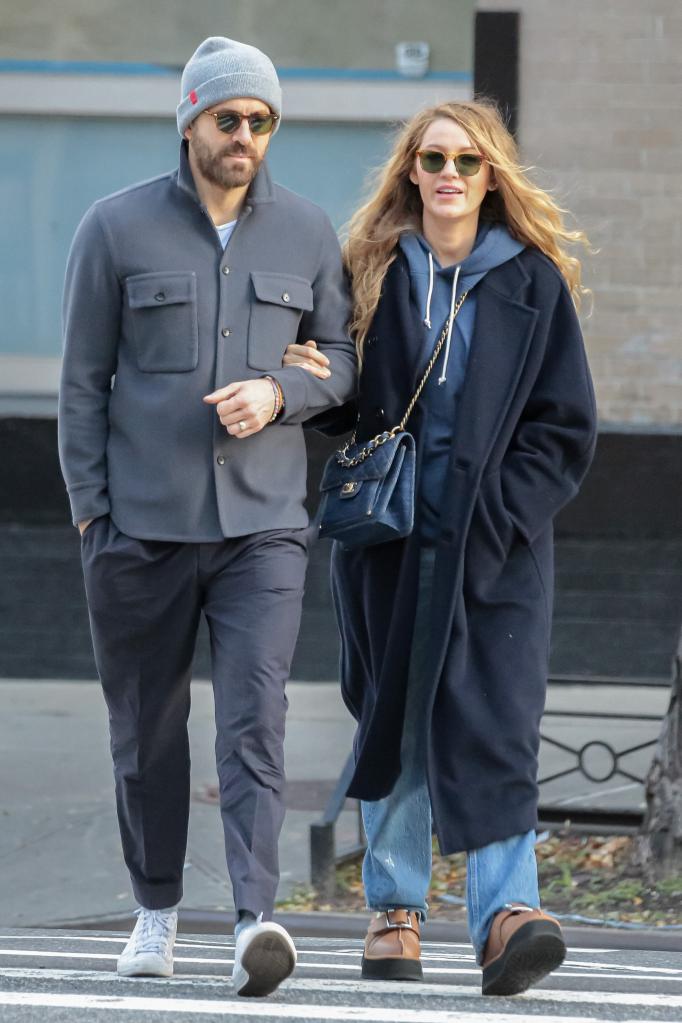 Ryan Reynolds and Blake Lively are seen on October 24, 2023 in New York City. (