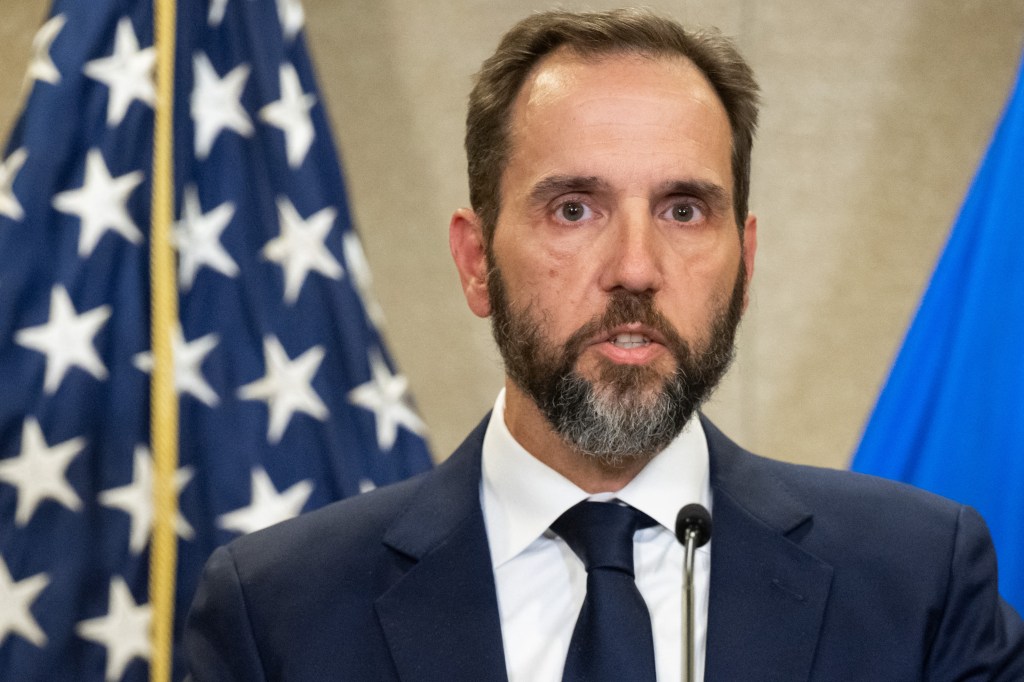 Special counsel Jack Smith speaks to members of the media at the US Department of Justice building in Washington, DC, on August 1, 2023.