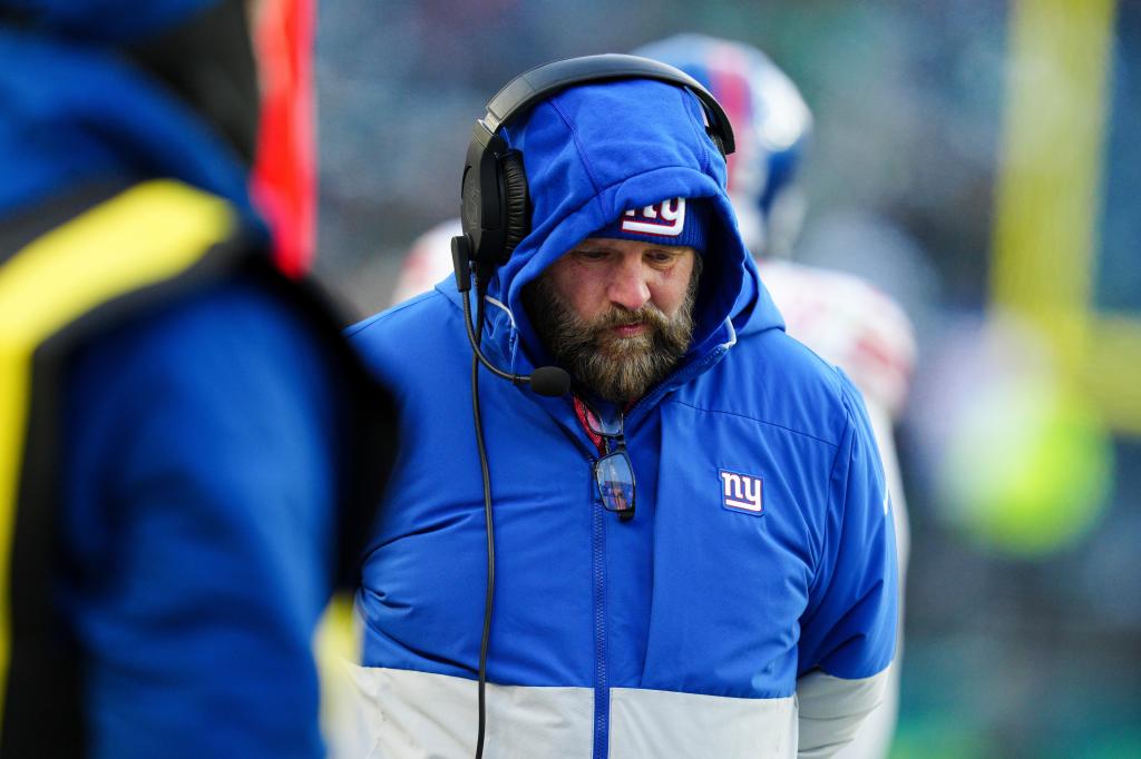 New York Giants head coach Brian Daboll walks the sidelines during the second half of an NFL football game against the Philadelphia Eagles on Sunday, Jan. 5, 2025, in Philadelphia. 