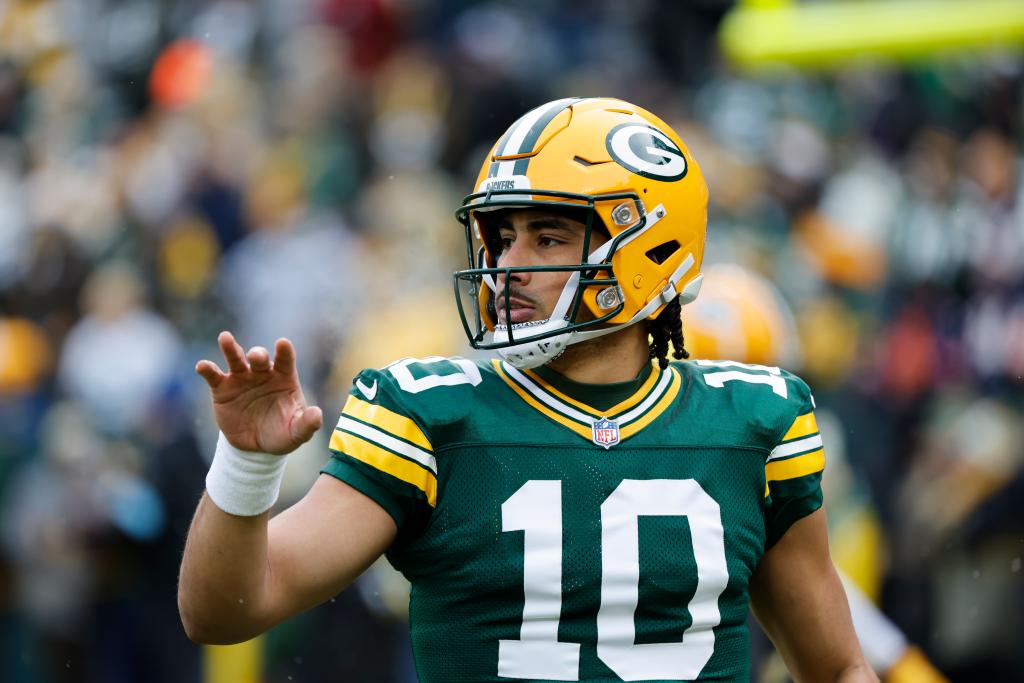 Green Bay Packers quarterback Jordan Love before an NFL football game Sunday, Jan. 5, 2025, in Green Bay, Wis. 