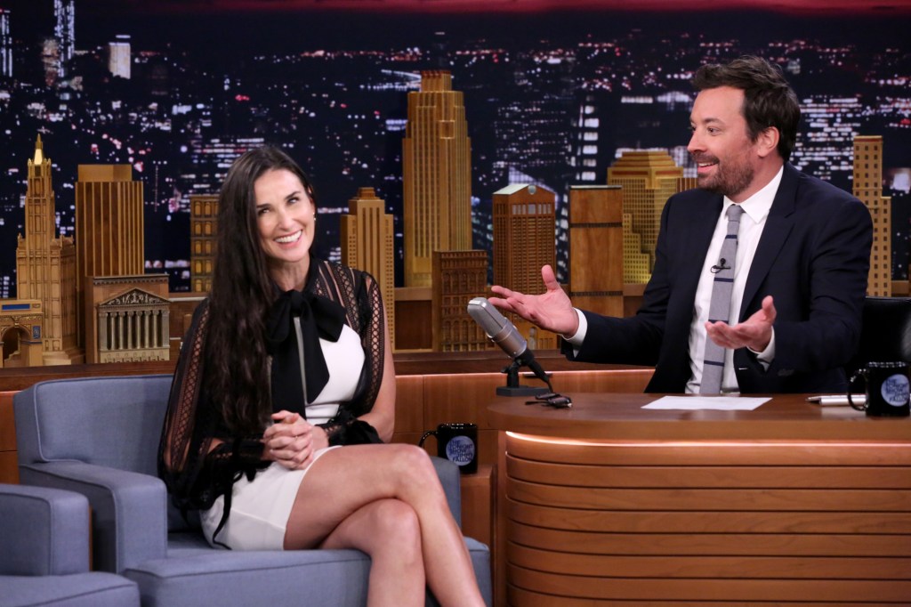 Demi Moore on Jimmy Fallon's late-night show.