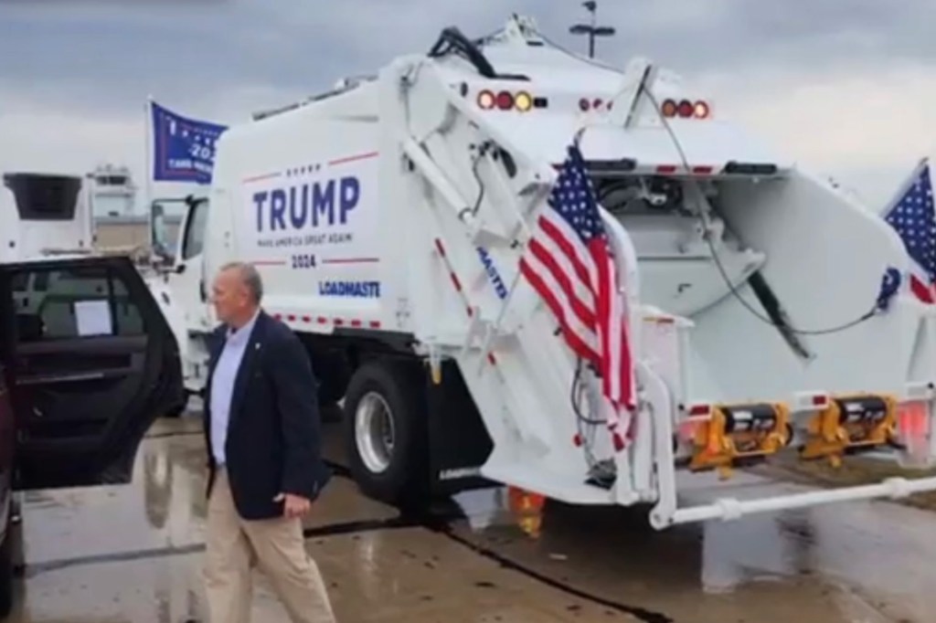 Trump MAGA garbage truck