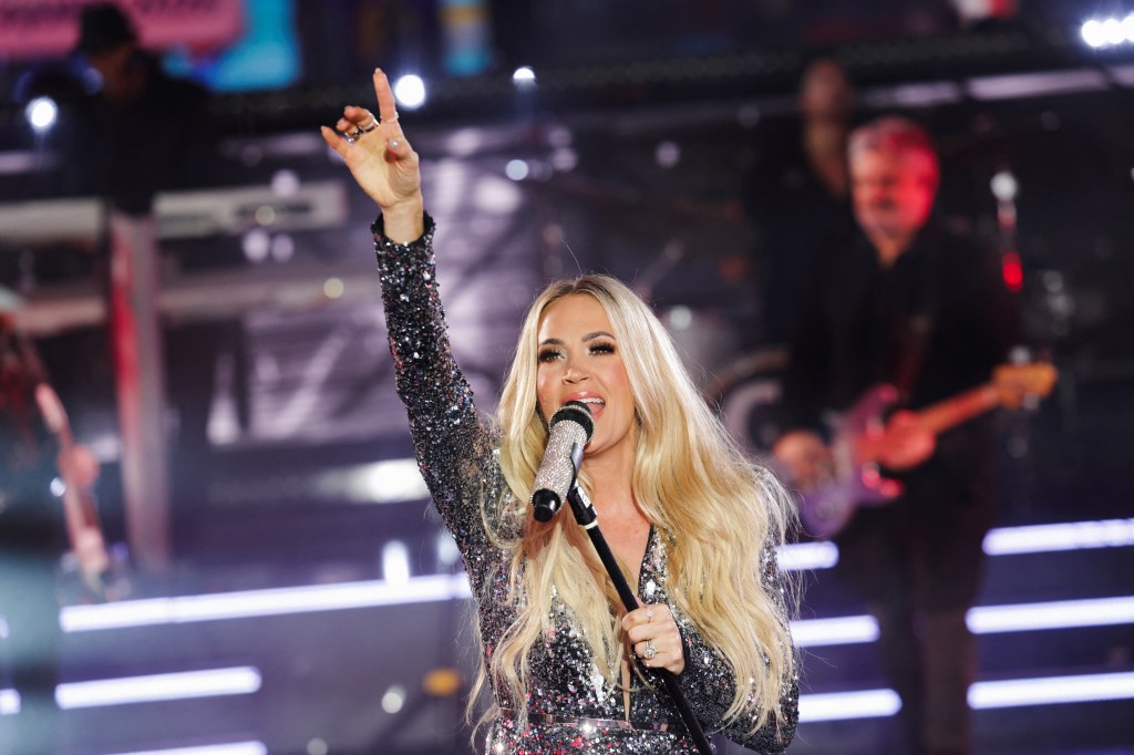 Carrie Underwood performs at Times Square on New Year's Eve in New York City, U.S., December 31, 2024. 