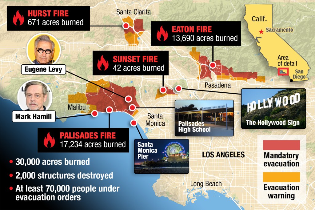 LA fires map updated