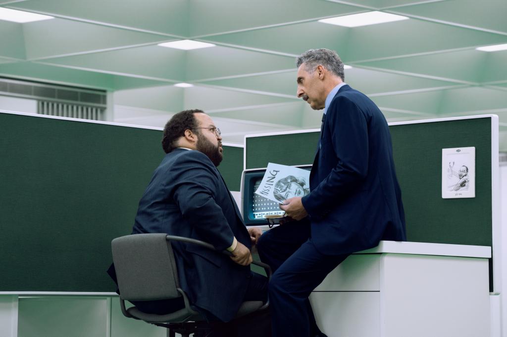 Zach Cherry and John Turturro in "Severance" Season 2. 