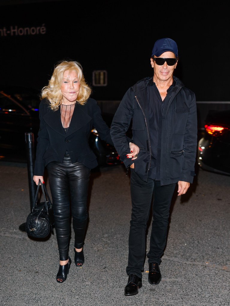 Jocelyn Wildenstein and Lloyd Klein at Paris Fashion Week in September 2024