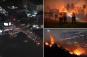 California wildfires turn busy streets into traffic gridlock nightmare as hundreds flee Hollywood Hills