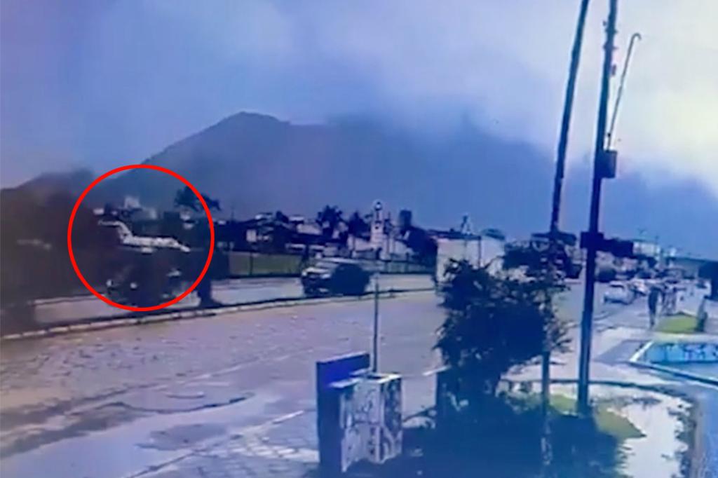 Video shows a small private plane burst into flames while attempting to land at a Brazilian airport.