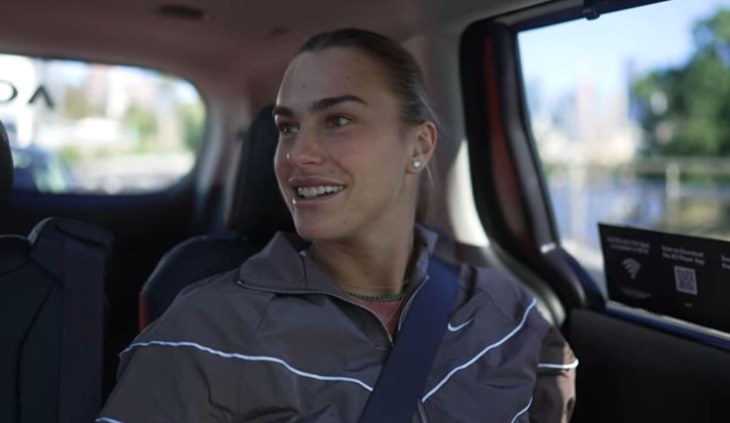 Aryna Sabalenka speaking to Australian Open TV before the start of the 2025 Australian Open.