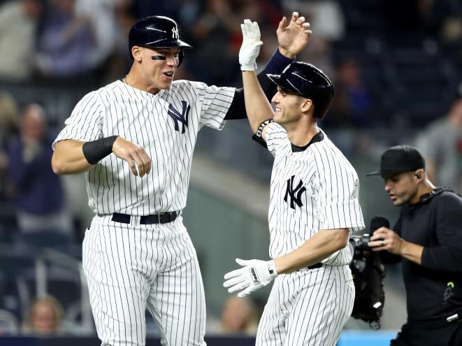 Aaron Judge and Greg Bird of the New York Yankees