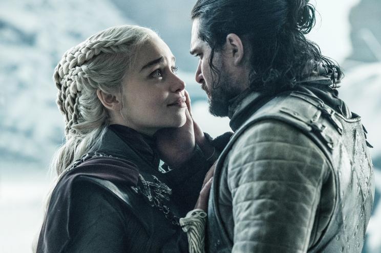 Emilia Clarke and Kit Harington in the "Game of Thrones" finale