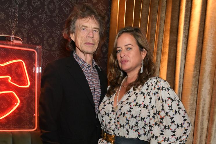 Mick Jagger and Jade Jagger attend the launch of Jade Jagger's new jewelery collection.