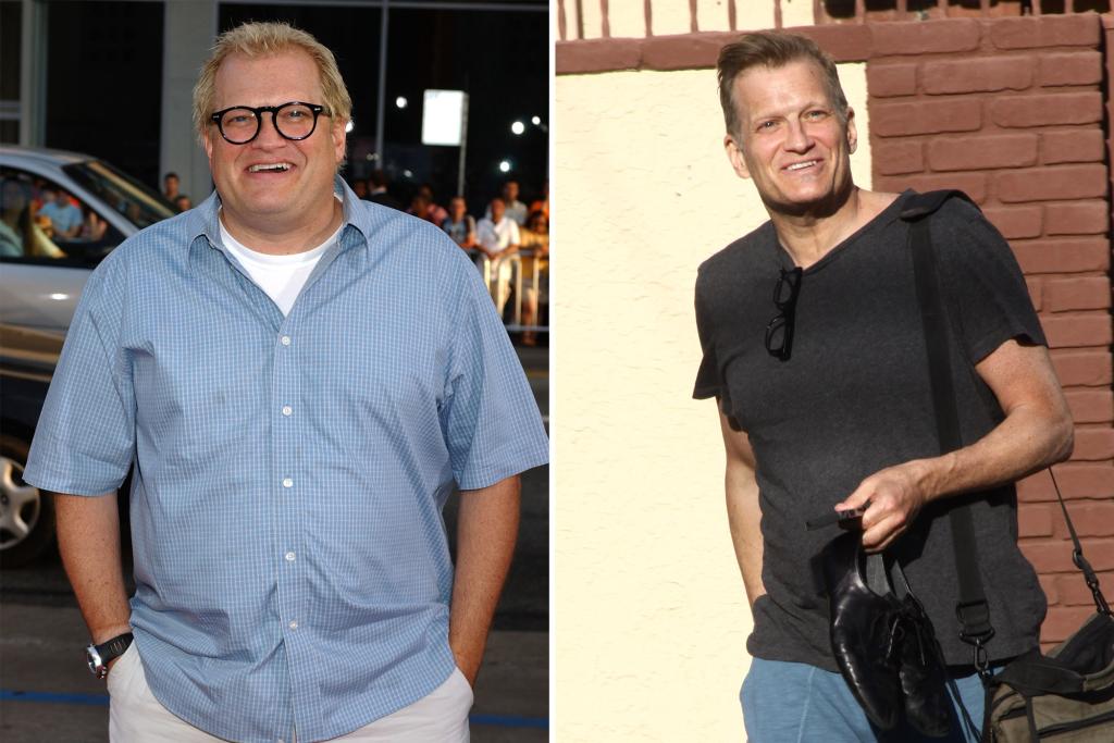 Drew Carey in 2004 (L) and 2014