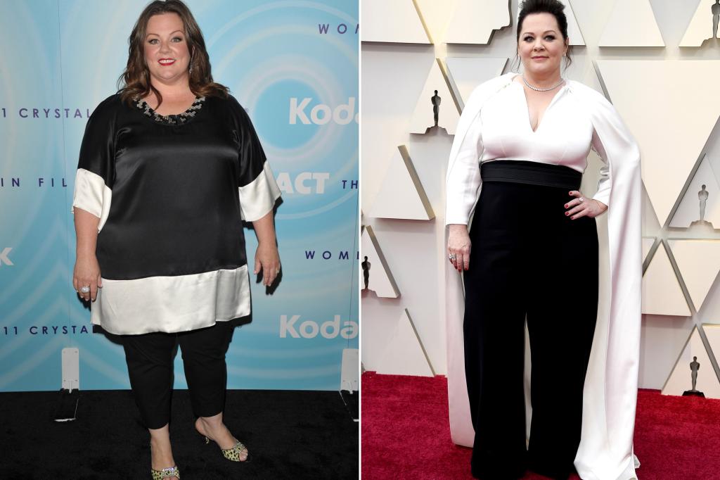 Melissa McCarthy in 2011 versus in 2019.