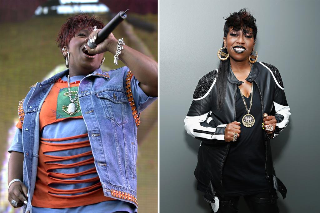 Missy Elliot in 2001 (L) and 2013