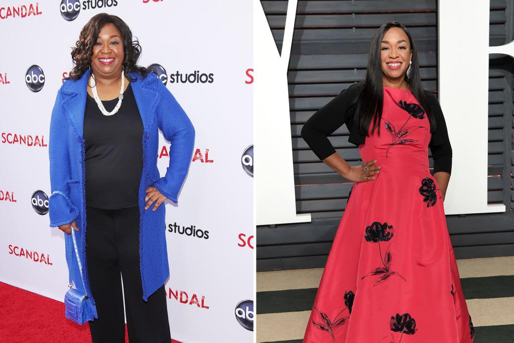 Shonda Rimes in 2013 (L) and 2017