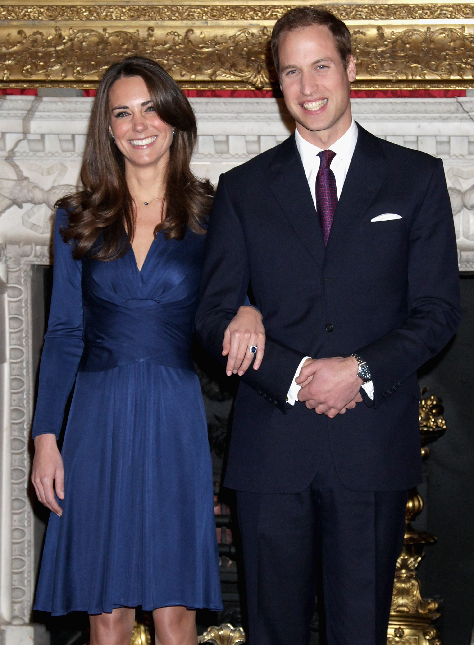 Kate Middleton and Prince William announce their engagement.