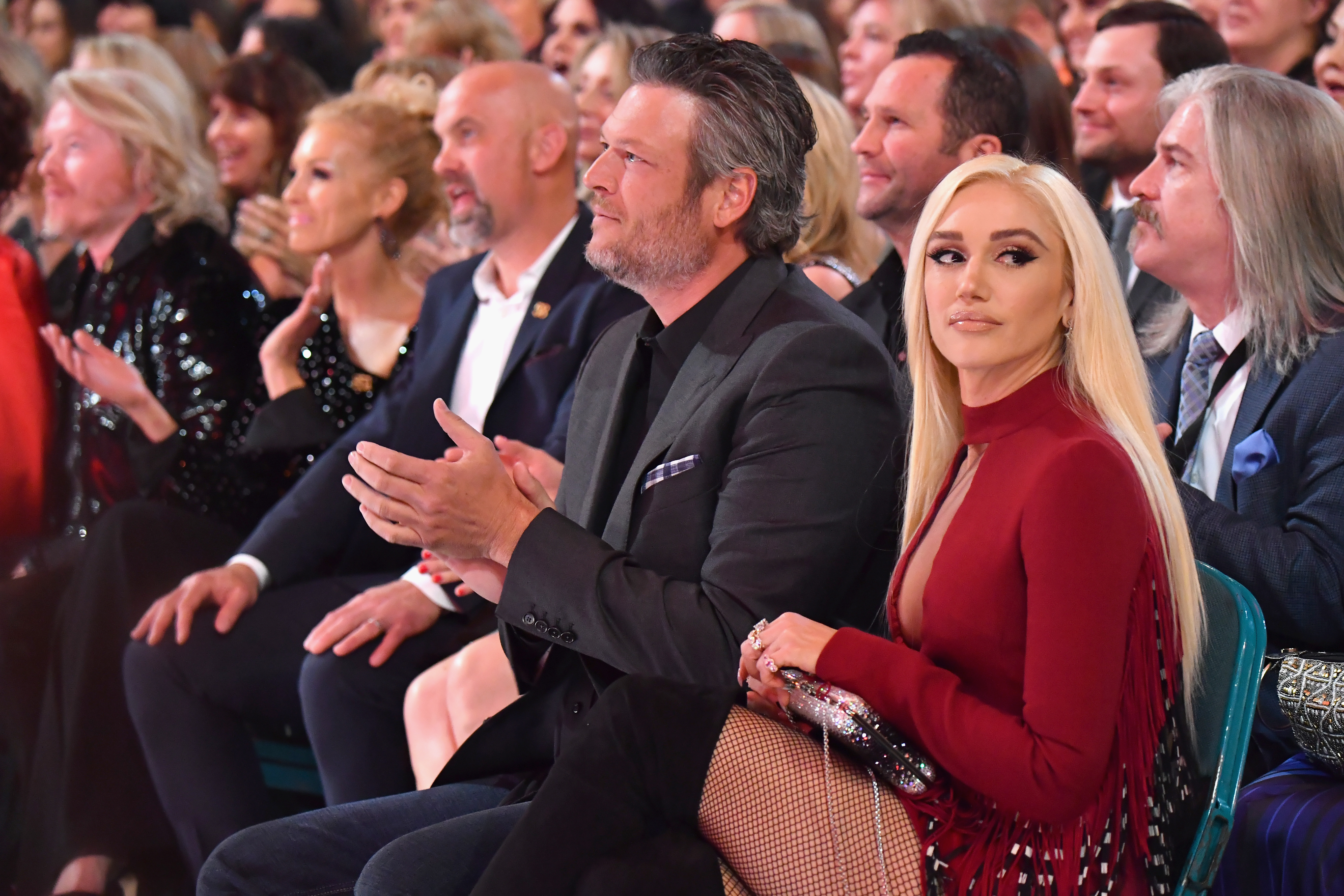 Blake Shelton and Gwen Stefani attend the 2018 CMA Awards together.