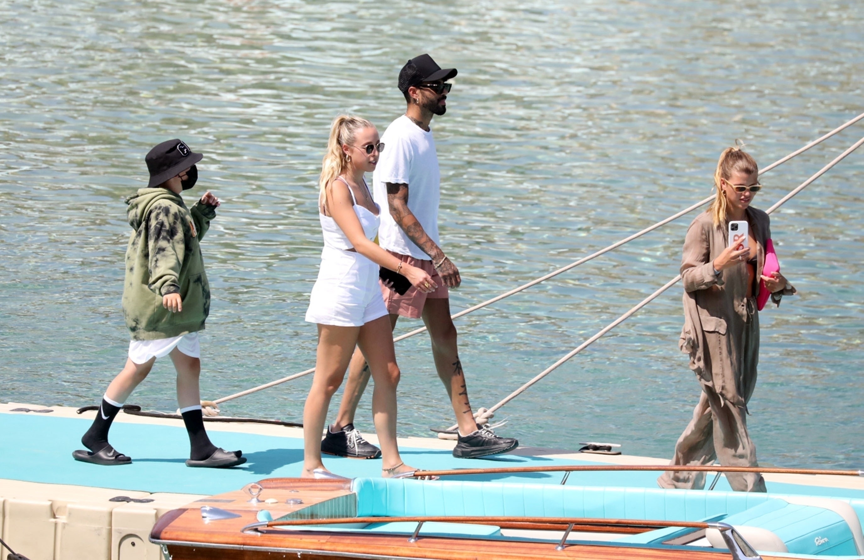 Miles Richie in Greece with friends