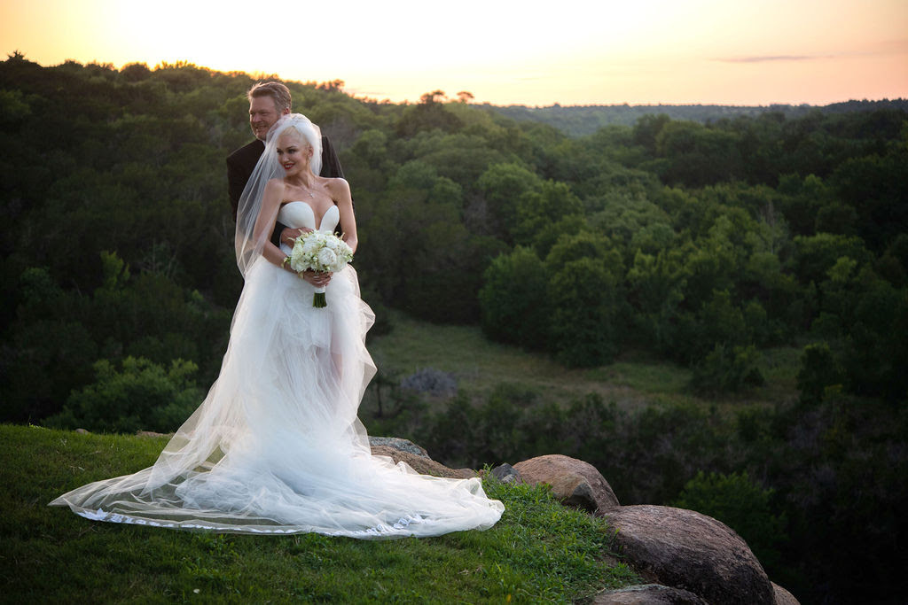 Gwen Stefani and Blake Shelton are seen on their wedding day: July 3, 2021. 