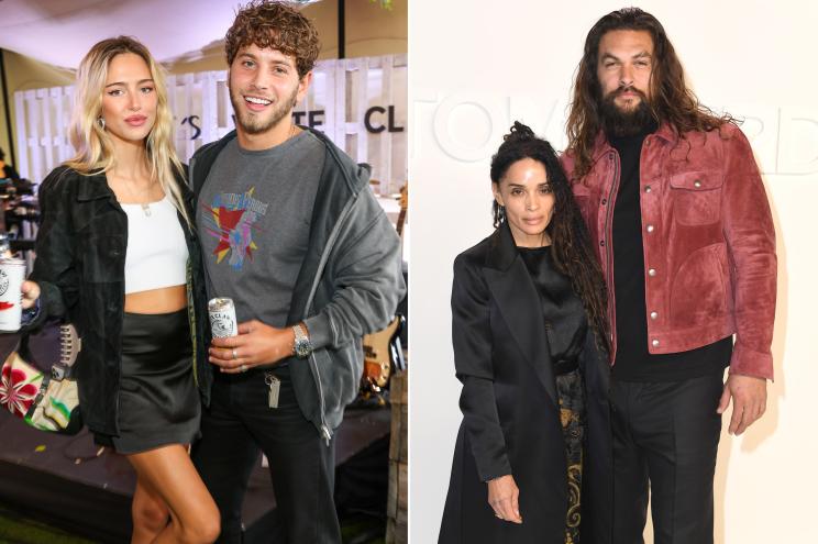 split photo of amelia hamlin and her ex; jason momoa and lisa bonet