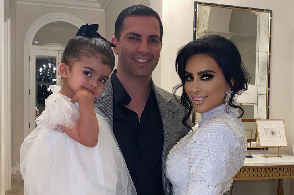 Lilly Ghalichi with husband Dara Mir and daughter Alara.