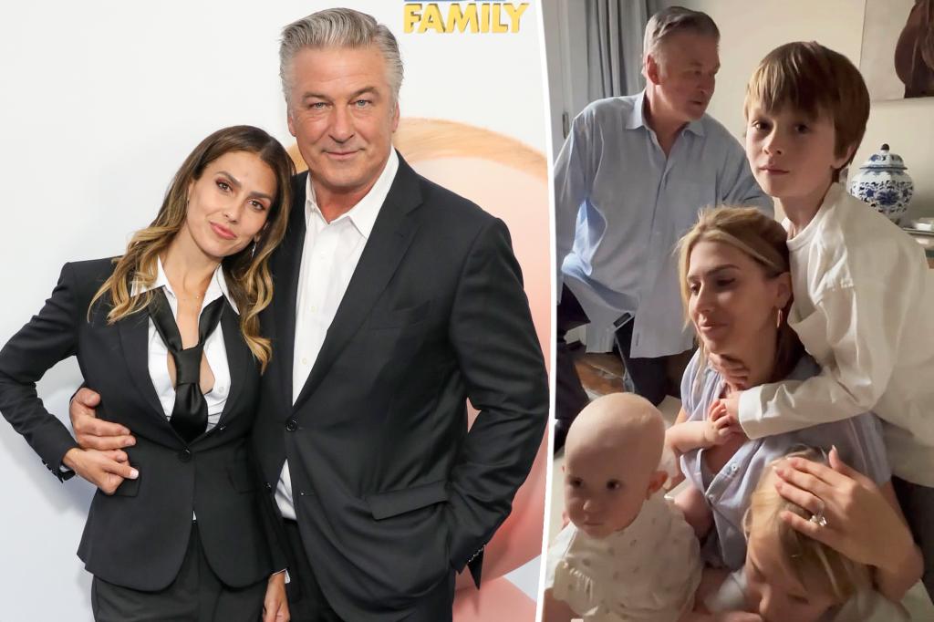 Alec and Hilaria Baldwin with their kids