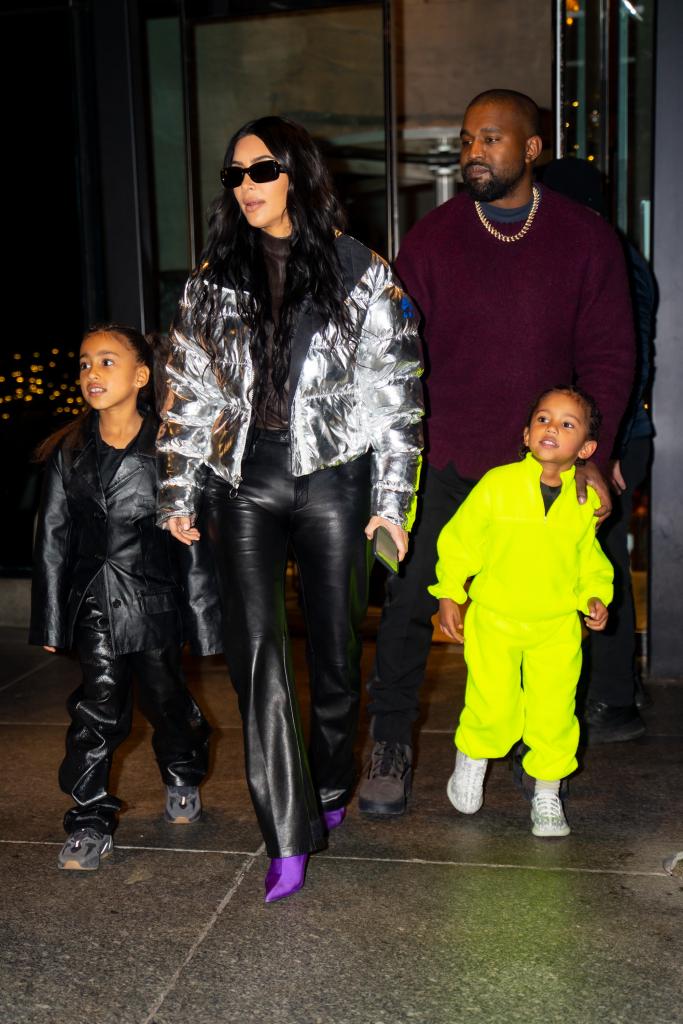 kim kardashian and kanye west with kids