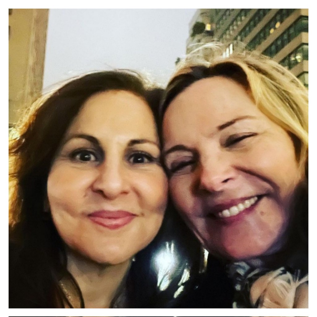 A selfie of Kathy Najimy and Kim Cattrall 