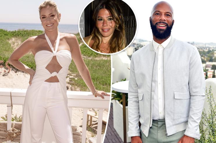 Kristin Cavallari on left, Libbie Mugrabi inset photo and Common on the right