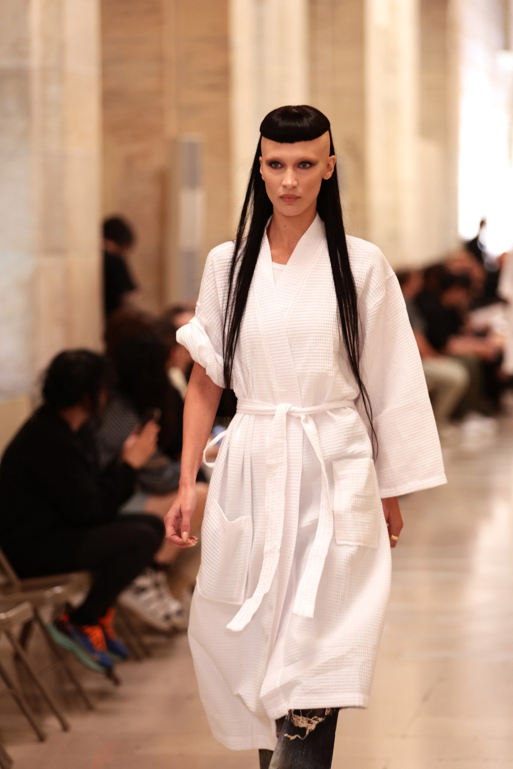 hadid sisters wear blunt bangs on the runway