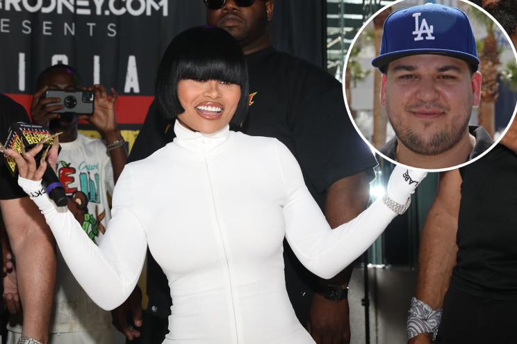 Blac Chyna with an inset of Rob Kardashian.