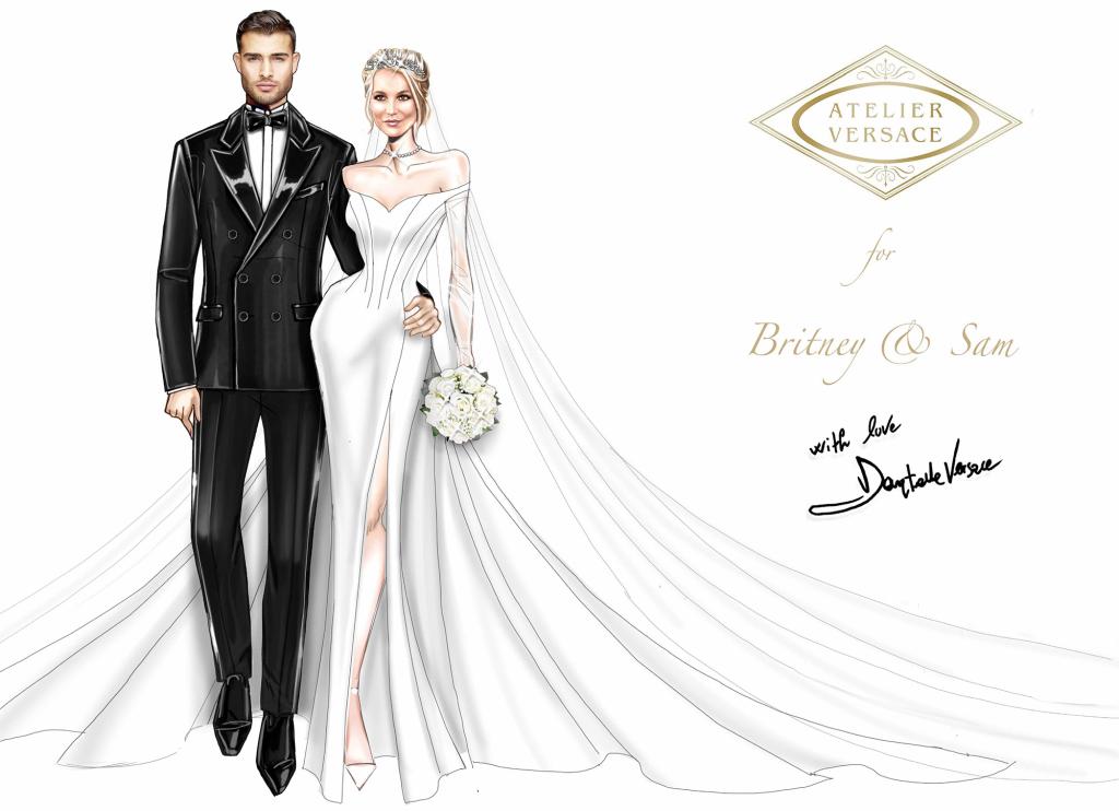 Britney Spears Sam Asghari wedding sketch