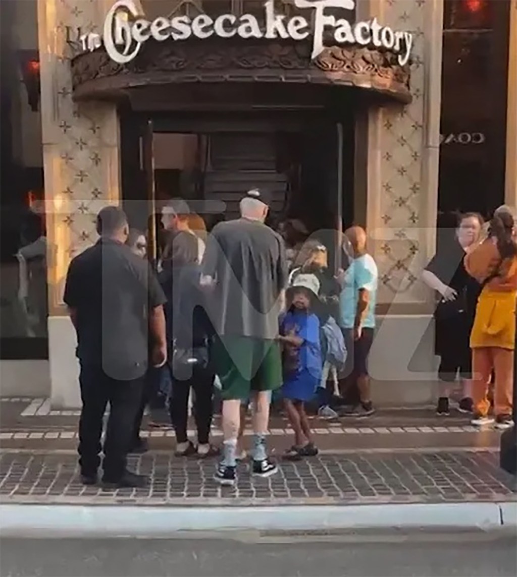 Pete Davidson taking Kim Kardashian's son Saint to the Cheesecake Factory.