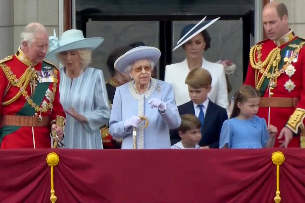 The royal family on the balcony at the 2022 Trooping the Colour parade.