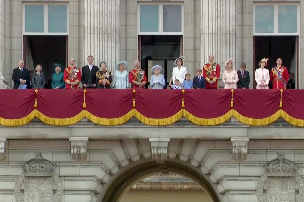 The royal family on the balcony at the 2022 Trooping the Colour parade.